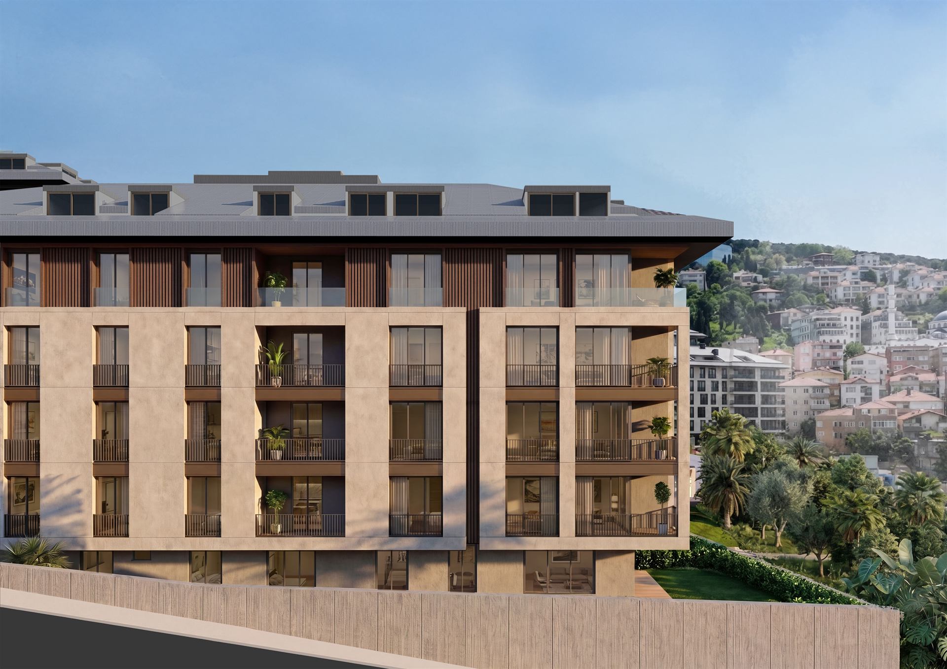 Birinci etap cephesi ve tepe manzarası